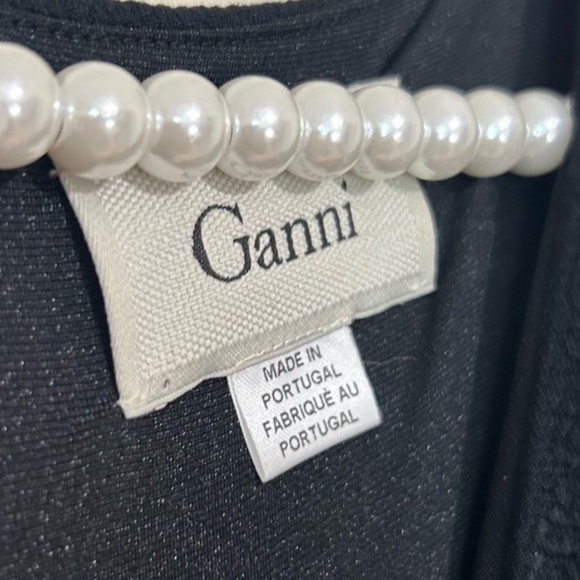 Ganni Miss Marple Peplum Sleeveless Deep Plunge Sheath Dress SIZE SMALL - Picture 6 of 8